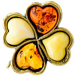 0049817/1615.4 Брошь Клевер (комбинированный)