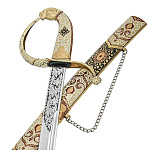 0076120 Оружие сувенирное ШАШКА "ЛЕВ" С ЭФЕСОМ Эмаль, мет. ножны