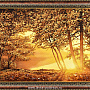 Картина янтарная "Рассвет в лесу" 60х40см, фотография 1. Интернет-магазин ЛАВКА ПОДАРКОВ