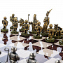 Шахматный ларец с металлическими фигурами "Европа" 48х48 см, фотография 2. Интернет-магазин ЛАВКА ПОДАРКОВ