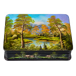 Шкатулка из папье-маше с художественной росписью "Лето в деревне"