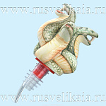   Фарфор Насадка на сосуд "ДРАКОН ТРЕХГОЛОВЫЙ" в цвете и золоте