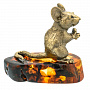 Статуэтка с янтарем "Мышонок с сыром", фотография 1. Интернет-магазин ЛАВКА ПОДАРКОВ