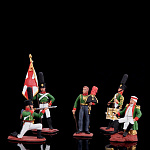 0066391-флаг Оловянная миниатюра Набор солдатиков "КУТУЗОВ И СОЛДАТЫ 1812" (5 фигур)