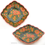 0017650  Хохлома САЛАТНИК керамикА (КВАДРАТНЫЙ)