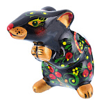 0051645  Хохлома СИМВОЛ ГОДА 2020 МЫШКА МИЛАЯ 6см  (фарфор)