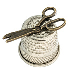 202579 Сувенир НАПЕРСТОК  НОЖНИЦЫ,1,8*1,5см 