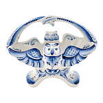 5283 Гжель Конфетница "Сова" 14*21*13,5см Авт.Исаев.С.В.  