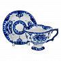 Чайная пара "Яна". Гжель, фотография 2. Интернет-магазин ЛАВКА ПОДАРКОВ