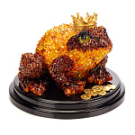 0063640-НП Изделия из янтаря СКУЛЬПТУРА "ЦАРЕВНА-ЛЯГУШКА" коричневая 22*21*16см на подставке