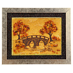 0063827-25*20см Картина янтарная "МОСТИК"  (кварцевый песок, янтарь, каменная крошка)