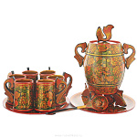 0021112 Хохлома Набор пивных кружек "Пивной" 10 пр.(Зол/хохл) 3790