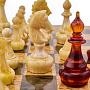 Шахматы из карельской березы с янтарными фигурами "Классические" 34х34 см, фотография 11. Интернет-магазин ЛАВКА ПОДАРКОВ