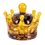 202882 Янтарь Шкатулка КОРОНА,10*8,5 см(янтарь, заливка)
