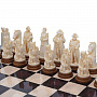 Эксклюзивные деревянные шахматы с фигурами из кости "Бородино" 45х45 см, фотография 1. Интернет-магазин ЛАВКА ПОДАРКОВ