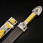 0054651 Серебро 875* КИНЖАЛ СРЕДНИЙ сувенирный  гравировка,позолота  в П/У 736,3