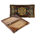 Нарды янтарные "Герб РФ" 56х30 см