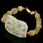  БРАСЛЕТ КВАРЦ КОШАЧИЙ ГЛАЗ 20см на замке