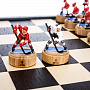 Шахматы деревянные с металлическими фигурами "Хоккей" 37х37 см, фотография 4. Интернет-магазин ЛАВКА ПОДАРКОВ