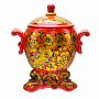 Сервиз с самоваром "Золотая кудрина" Хохлома 5л, фотография 4. Интернет-магазин ЛАВКА ПОДАРКОВ