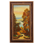 0056153/11 Картина (янтарная крошка)  "РУССКАЯ ОСЕНЬ " 30*60см 