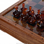 Шахматы с полем из камня и янтарными фигурами 43х43 см, фотография 3. Интернет-магазин ЛАВКА ПОДАРКОВ