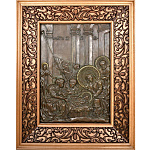 0030925 ИКОНА бронзовая "РОЖДЕСТВО" в дубовой раме 45см*130см*35 см 