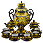 0023193-САМОВАР фарфоровый 5л "КУДРИНА ЗОЛОТАЯ" 