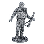 0080106 Олов.миниатюра некраш. 6-11мм Военный пловец-диверсант, 1941-45. СССР