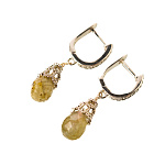 Серьги из натурального камня "Лабрадорит"