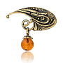 Брошь с янтарной вставкой "Колокольчик", фотография 1. Интернет-магазин ЛАВКА ПОДАРКОВ