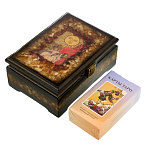 Шкатулка янтарная с картами Таро