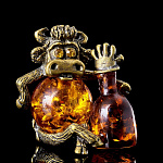 0055202 Сувенир Бык с банкой янтарного цвета