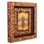 201602 ИКОНА янтарная "Св. Ксения Петербургская" 26*24 см