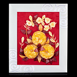 0064993-НП Янтарь, Цветочная композиция в раме , настольная 20*25см (бархат)