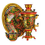 200098 Самовар электрический "КЛУБНИКА" 4 л рюмка, овал