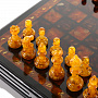 Шахматы-шашки янтарные "Амбассадор" 32х32 см, фотография 4. Интернет-магазин ЛАВКА ПОДАРКОВ