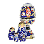 РС-1514-11 Традиции ФАБЕРЖЕ Сувенир ЯЙЦО пасх.бол. в русском стиле с матрешкой бол.