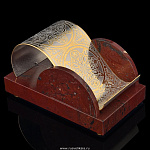 0030180 Златоуст Подставка под телефон , позолота,яшма в П/У