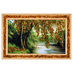 0073705-28*19см ПАННО настенное ПЕЙЗАЖ янтарная крошка (24*15см)