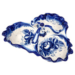 0017322/кобальт Гжель Менажница "Нежность" (СТС)