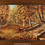 Картина янтарная "Осенний пейзаж. В парке" 66x48,5 см, фотография 1. Интернет-магазин ЛАВКА ПОДАРКОВ