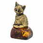 Статуэтка с янтарем "Котенок", фотография 1. Интернет-магазин ЛАВКА ПОДАРКОВ