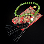 0049102 Златоуст ЧЕТКИ "Мусульманские" нефртовые (серебро, перламутр, нат.кожа)