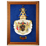 0060473 Нат.камень Панно "ГЕРБ РОССИЙСКОЙ ИМПЕРИИ" в раме