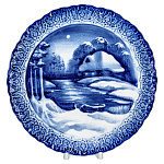  Гжель Тарелка декоративная "Русская зима" d=26 см