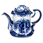 0078246 /№1 Гжель Чайник "Утро №1"Большой 17*23см Авт. Алехин С.С.