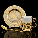 0063036/0476 Златоуст Кофейная пара "Лебедь"