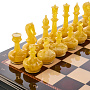 Шахматный ларец с янтарными фигурами 48х48 см, фотография 3. Интернет-магазин ЛАВКА ПОДАРКОВ