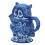 Чайник "Филин". Гжель, фотография 2. Интернет-магазин ЛАВКА ПОДАРКОВ